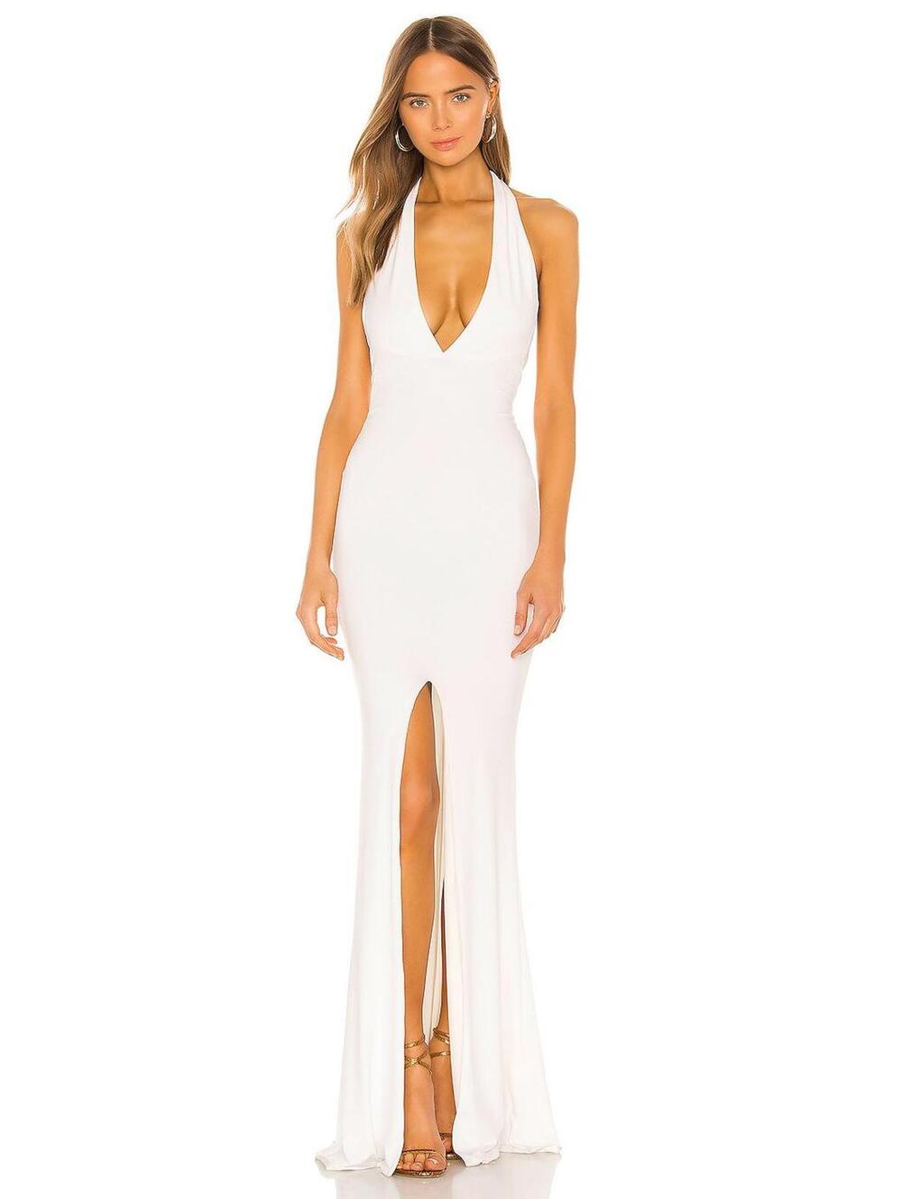 Nookie x REVOLVE Illegal Halter Gown in White new with flaw